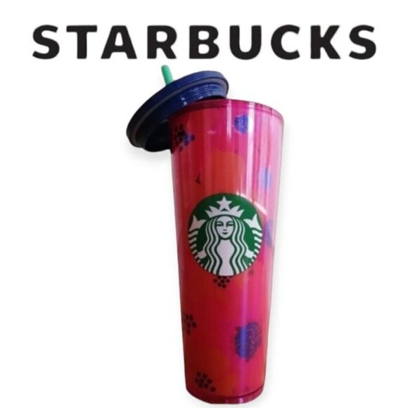 Starbucks Floral Hibiscus Red Summer 2022 Tumbler Venti 24oz - Picture 1 of 3